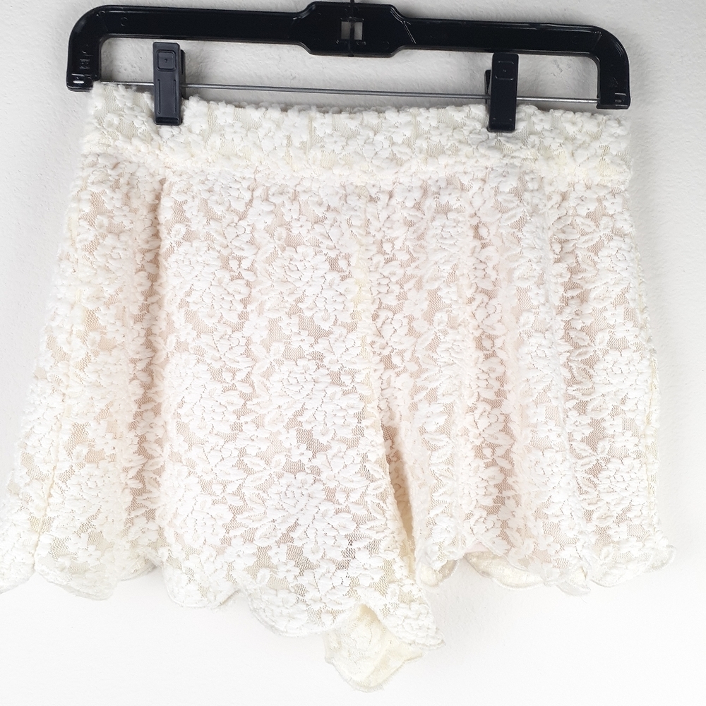 Free People White Lace Crochet Bootie Shorts